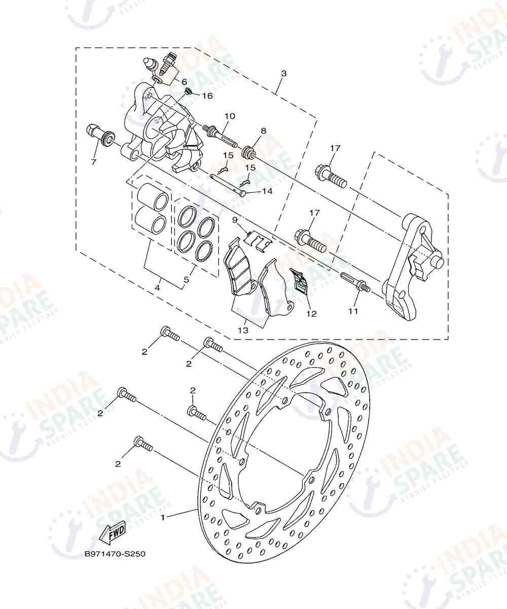 YAMAHA DM49 V4 Series FRONT BRAKE CALIPER